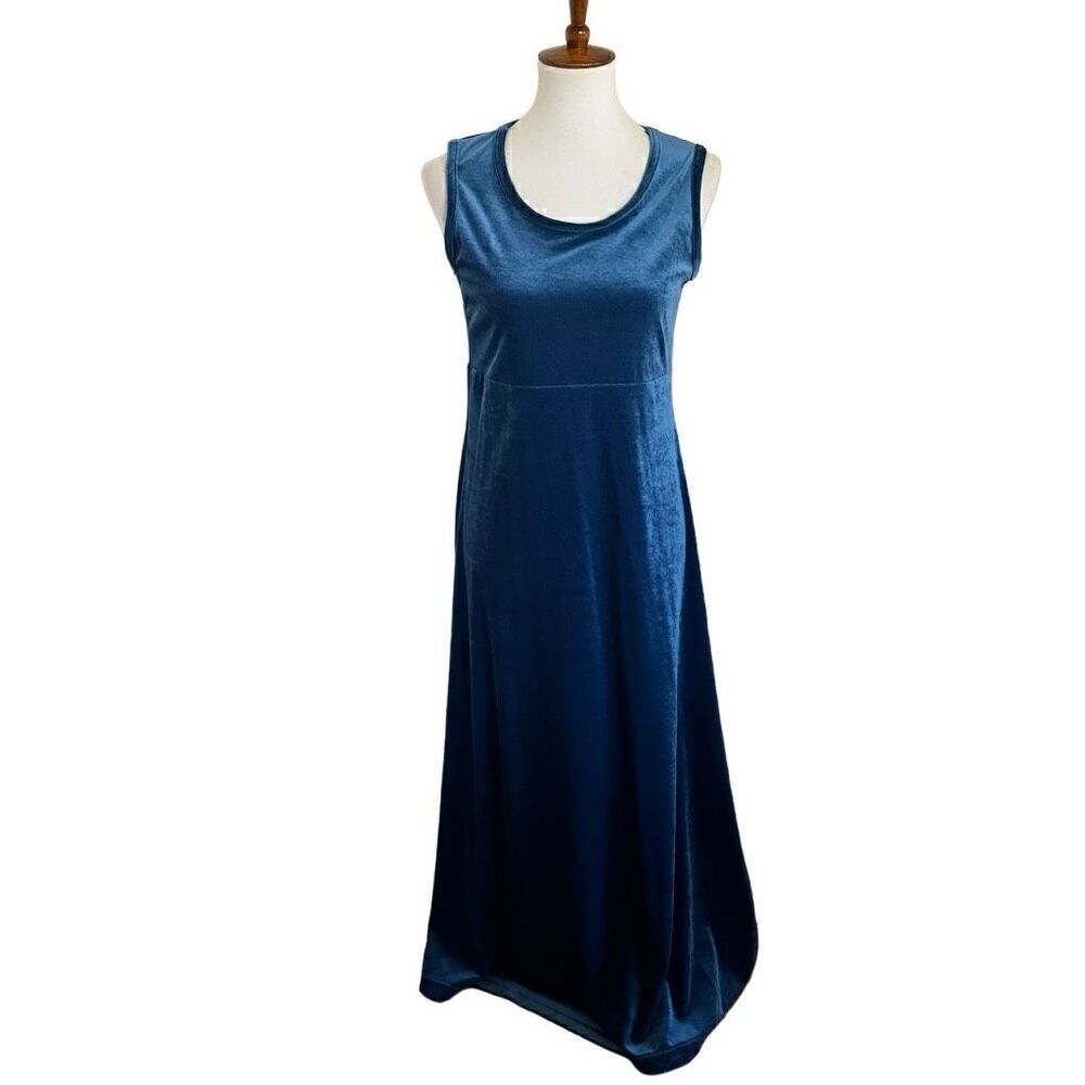Diane Von Furstenberg Velvet Maxi Dress & Cardigan Set Teal Blue Small NWOT - Picture 3 of 7